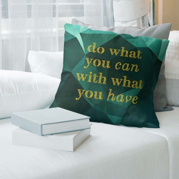 Quotes Faux Gemstone Do What You Can Quote Floor Pillow - Standard