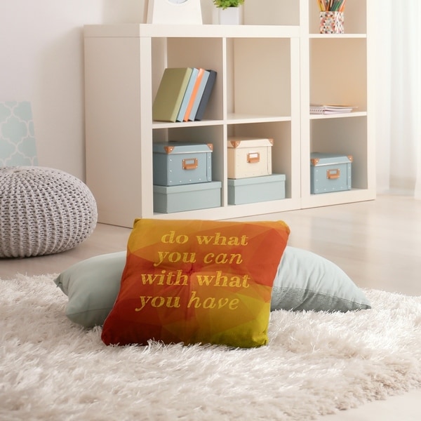 Quotes Faux Gemstone Do What You Can Quote Floor Pillow - Square Tufted