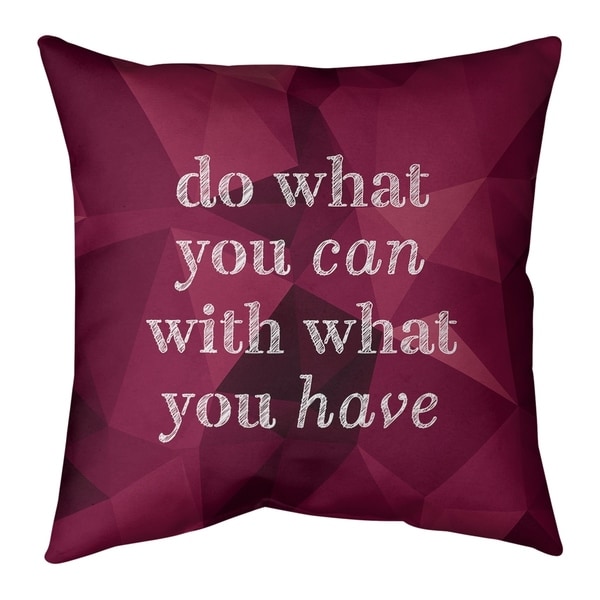 Quotes Faux Gemstone Do What You Can Quote Pillow-Faux Suede