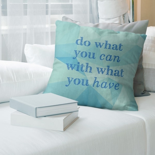 Quotes Faux Gemstone Do What You Can Quote Pillow (w/Rmv Insert)-Spun Poly
