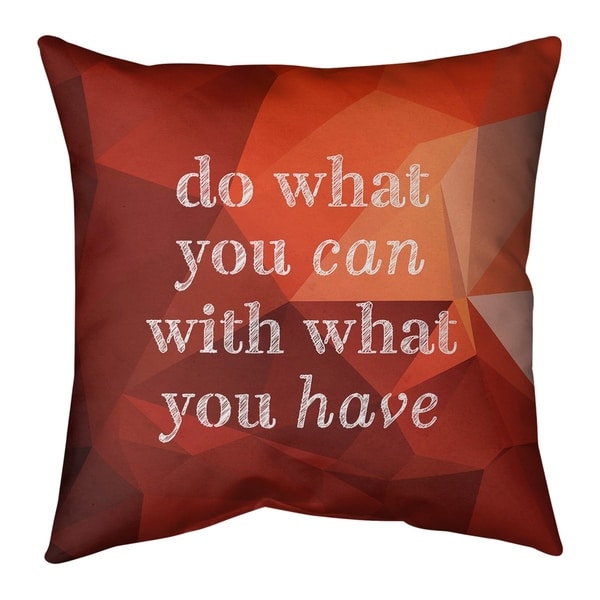 Quotes Faux Gemstone Do What You Can Quote Pillow (w/Rmv Insert)-Spun Poly