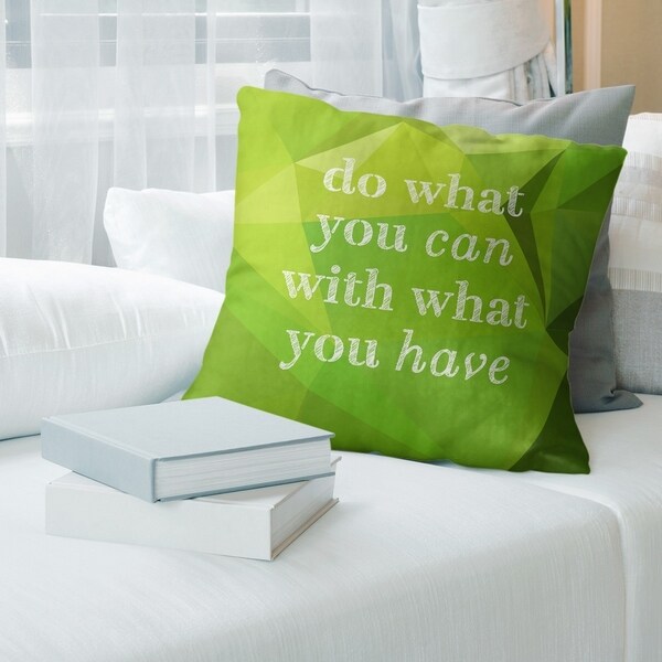 Quotes Faux Gemstone Do What You Can Quote Floor Pillow - Standard