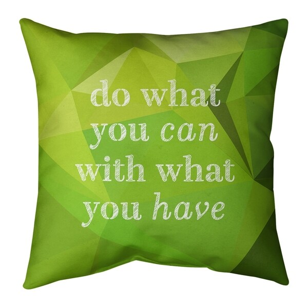 Quotes Faux Gemstone Do What You Can Quote Pillow-Spun Polyester