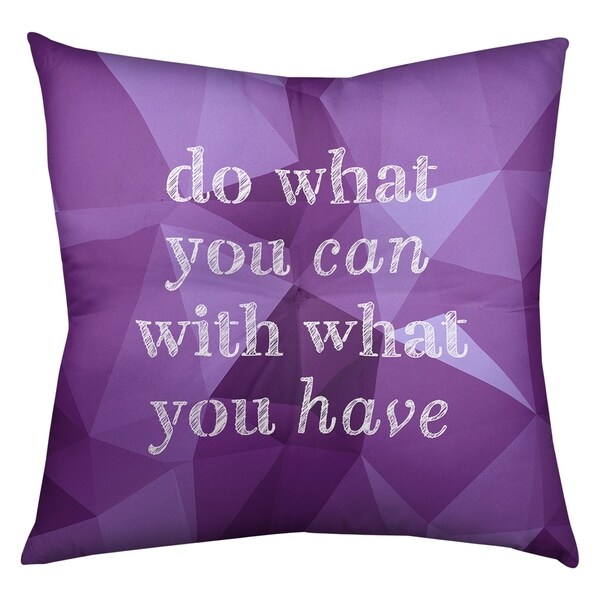 Quotes Faux Gemstone Do What You Can Quote Floor Pillow - Square Tufted