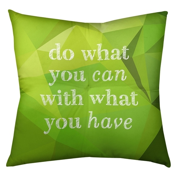 Quotes Faux Gemstone Do What You Can Quote Floor Pillow - Square Tufted