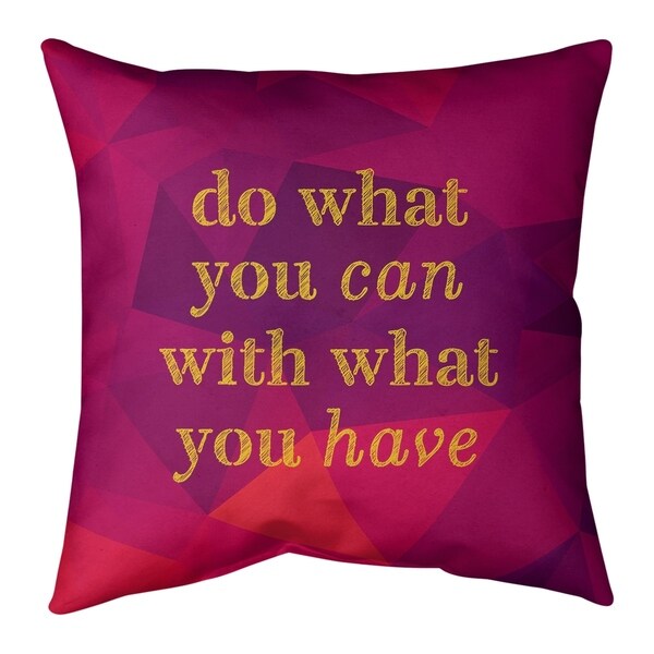 Quotes Faux Gemstone Do What You Can Quote Floor Pillow - Standard