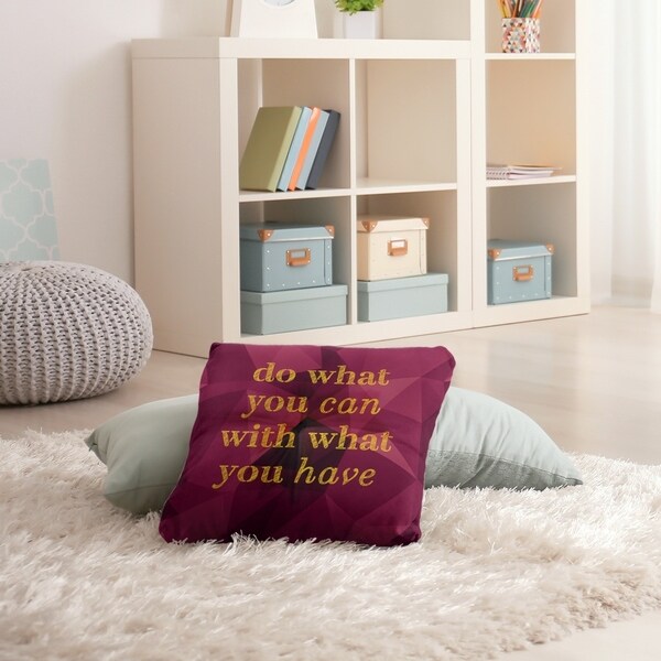 Quotes Faux Gemstone Do What You Can Quote Floor Pillow - Square Tufted