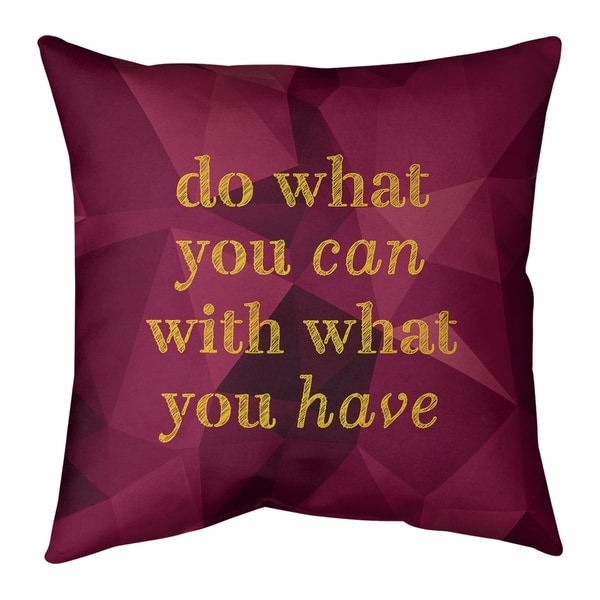 Quotes Faux Gemstone Do What You Can Quote Pillow-Faux Linen