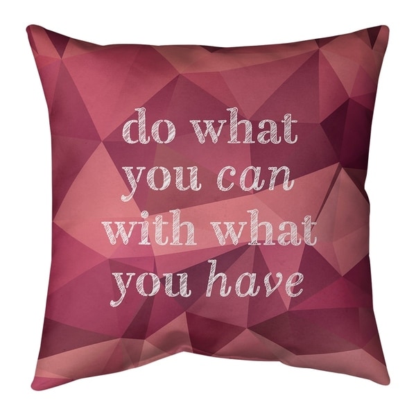 Quotes Faux Gemstone Do What You Can Quote Pillow-Cotton Twill