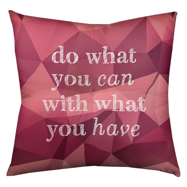 Quotes Faux Gemstone Do What You Can Quote Floor Pillow - Square Tufted