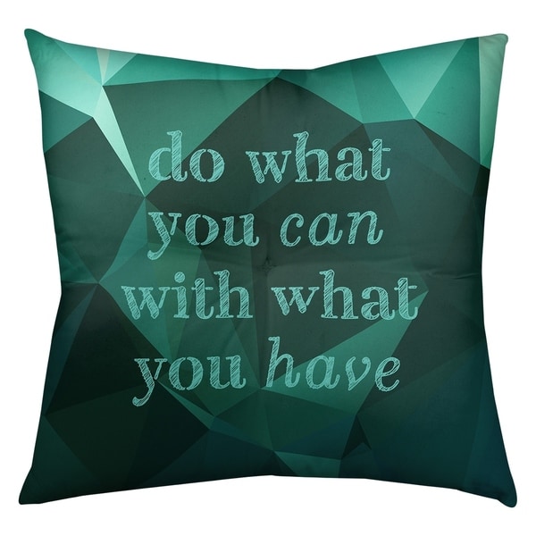 Quotes Faux Gemstone Do What You Can Quote Floor Pillow - Square Tufted
