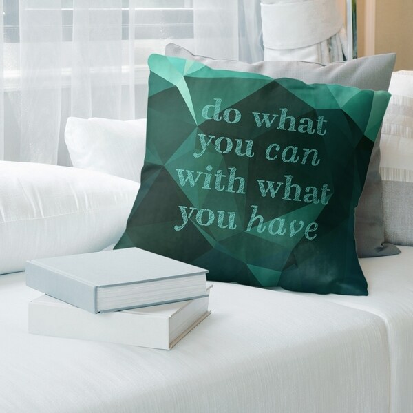 Quotes Faux Gemstone Do What You Can Quote Pillow-Faux Linen