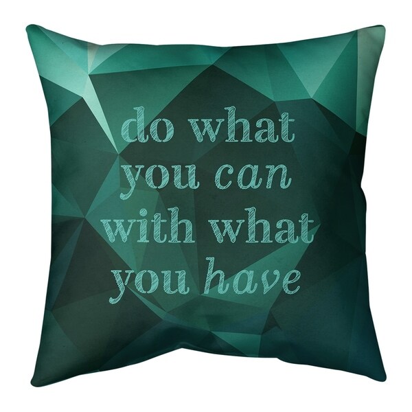 Quotes Faux Gemstone Do What You Can Quote Pillow-Spun Polyester