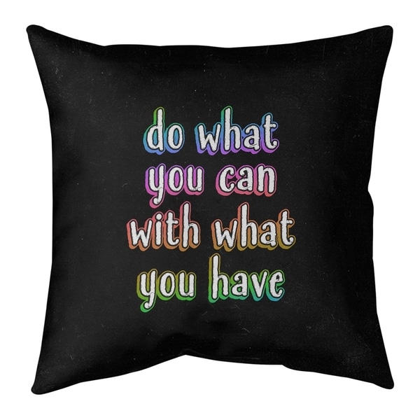 Quotes Do What You Can Quote Chalkboard Style Pillow (w/Rmv Insert)-Spun Poly
