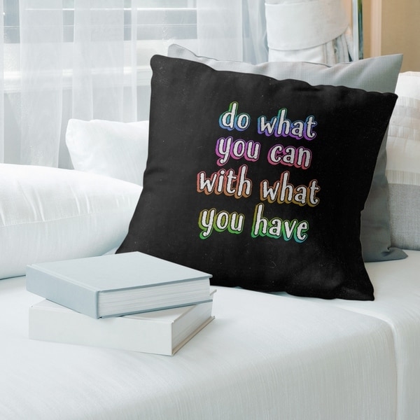 Quotes Do What You Can Quote Chalkboard Style Pillow-Faux Suede