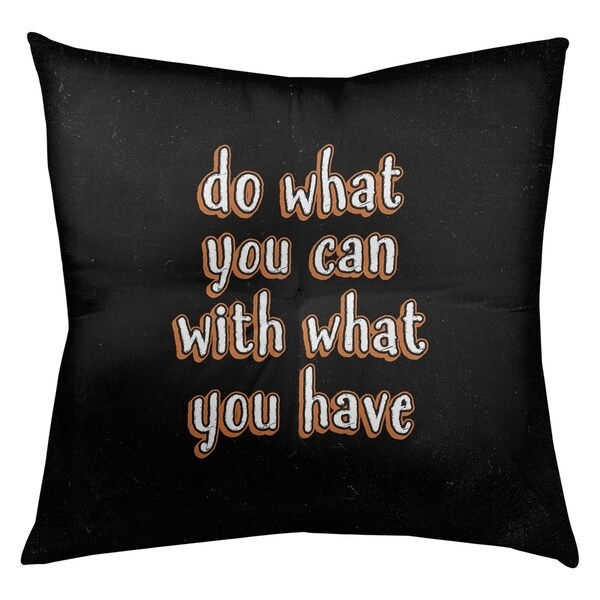 Quotes Do What You Can Quote Chalkboard Style Floor Pillow - Square Tufted