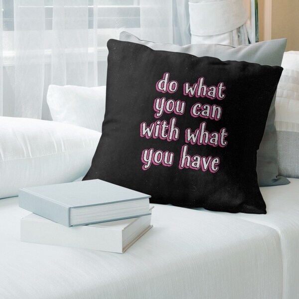 Quotes Do What You Can Quote Chalkboard Style Pillow-Cotton Twill