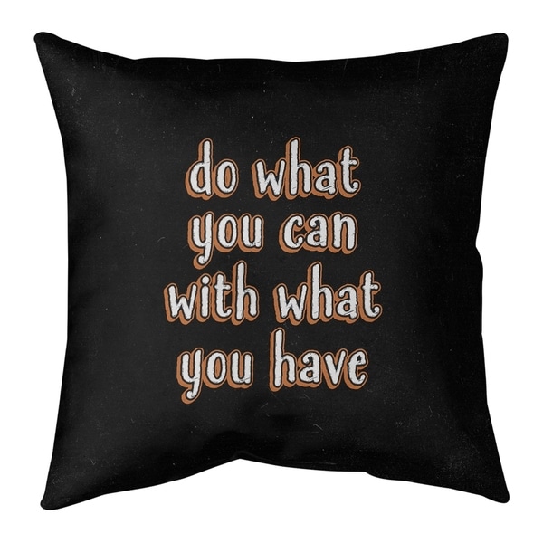 Quotes Do What You Can Quote Chalkboard Style Pillow-Cotton Twill
