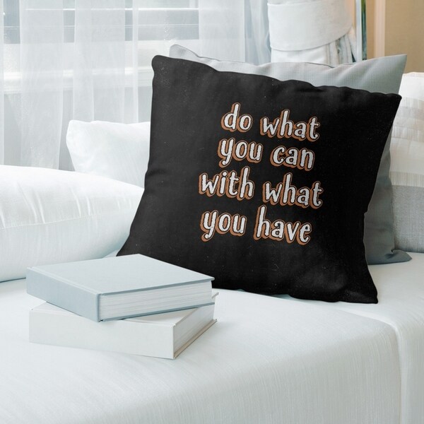 Quotes Do What You Can Quote Chalkboard Style Pillow (w/Rmv Insert)-Spun Poly