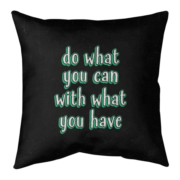 Quotes Do What You Can Quote Chalkboard Style Pillow-Faux Linen
