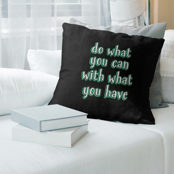 Quotes Do What You Can Quote Chalkboard Style Pillow (w/Rmv Insert)-Spun Poly
