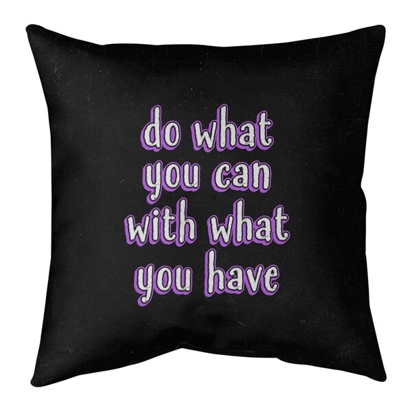Quotes Do What You Can Quote Chalkboard Style Pillow (w/Rmv Insert)-Spun Poly