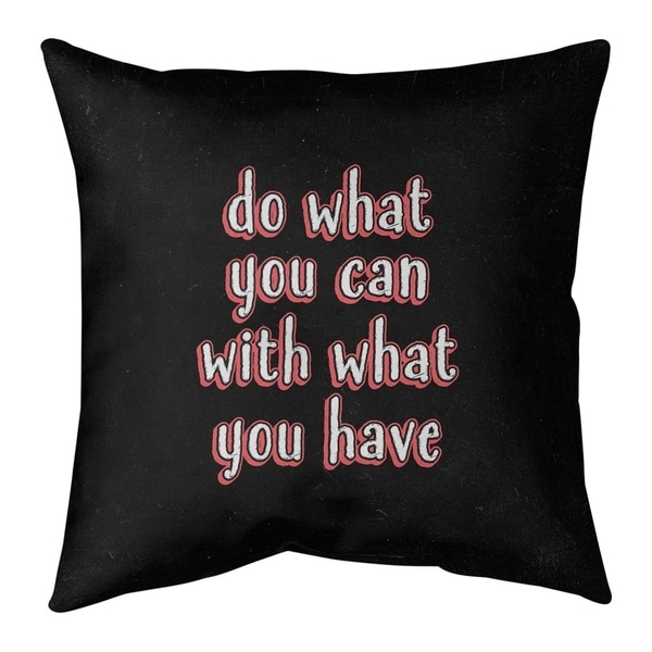 Quotes Do What You Can Quote Chalkboard Style Pillow-Faux Linen