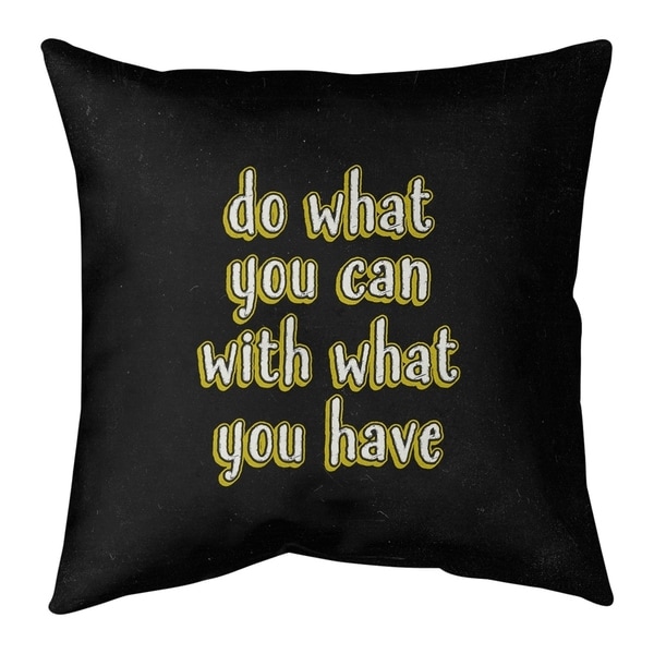 Quotes Do What You Can Quote Chalkboard Style Pillow-Cotton Twill