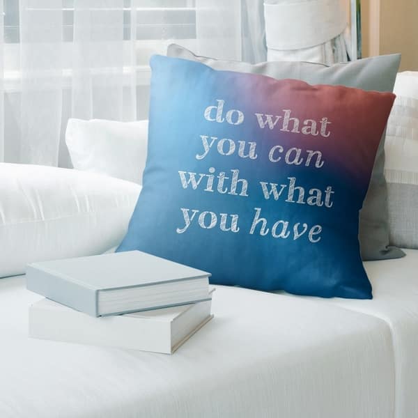 Quotes Multicolor Background Do What You Can Quote Pillow-Faux Linen ...