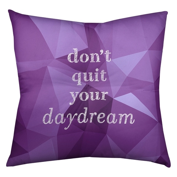 Quotes Faux Gemstone Don't Quit Your Daydream Quote Floor Pillow - Square Tufted