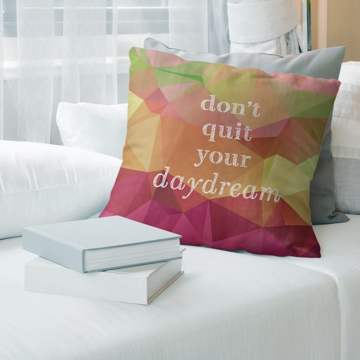 Quotes Faux Gemstone Don't Quit Your Daydream Quote Floor Pillow Standard Bed Bath & Beyond