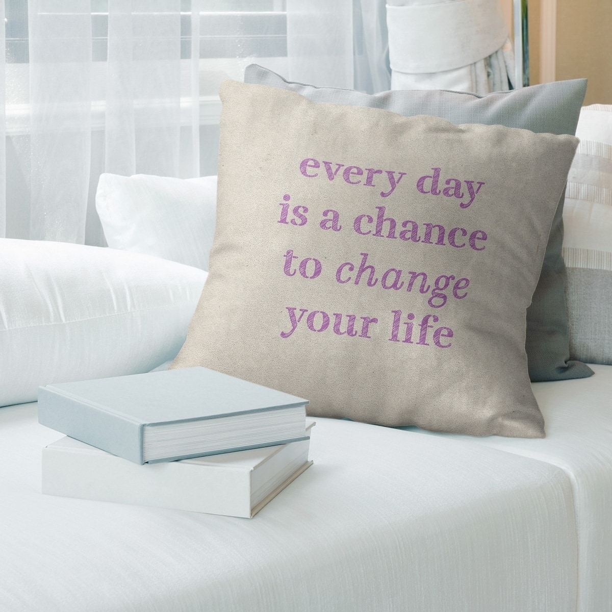 Quotes Handwritten Change Your Life Quote Floor Pillow - Standard - Bed ...