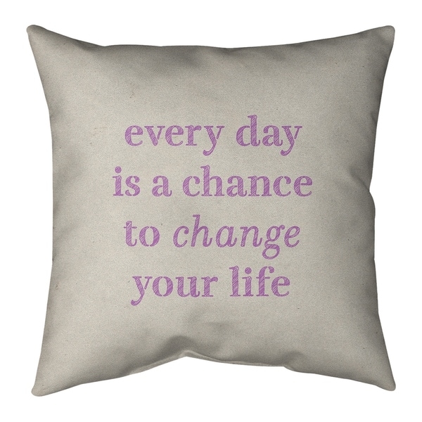 Quotes Handwritten Change Your Life Quote Pillow (w/Rmv Insert)-Spun Poly