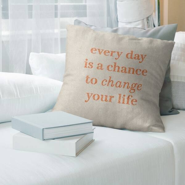 Quotes Handwritten Change Your Life Quote Pillow (w/Rmv Insert)-Spun ...