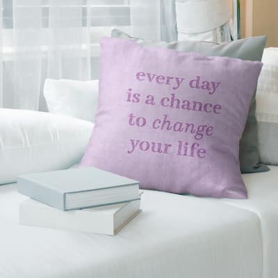 Quotes Handwritten Change Your Life Quote Pillow-Spun Polyester