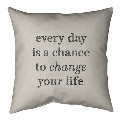 Quotes Handwritten Change Your Life Quote Pillow-Spun Polyester