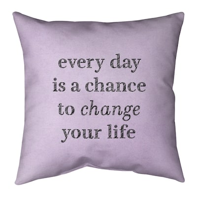 Quotes Handwritten Change Your Life Quote Pillow-Spun Polyester