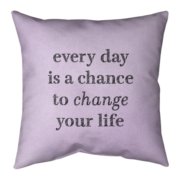 Quotes Handwritten Change Your Life Quote Pillow (w/Rmv Insert)-Spun Poly