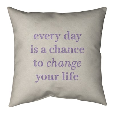 Quotes Handwritten Change Your Life Quote Pillow-Spun Polyester