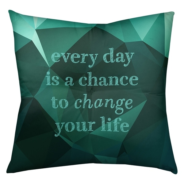 Quotes Faux Gemstone Change Your Life Quote Floor Pillow - Square Tufted