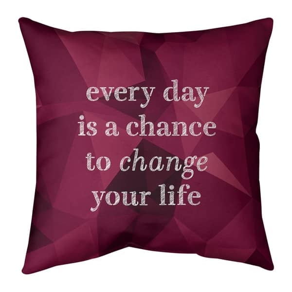 Quotes Faux Gemstone Change Your Life Quote Pillow-Faux Suede ...