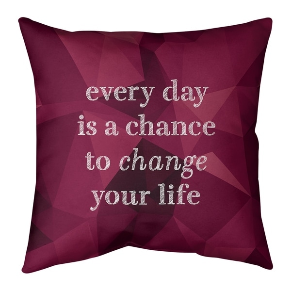 Quotes Faux Gemstone Change Your Life Quote Pillow (w/Rmv Insert)-Spun Poly