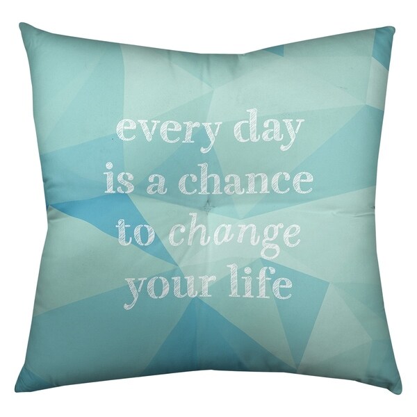 Quotes Faux Gemstone Change Your Life Quote Floor Pillow - Square Tufted