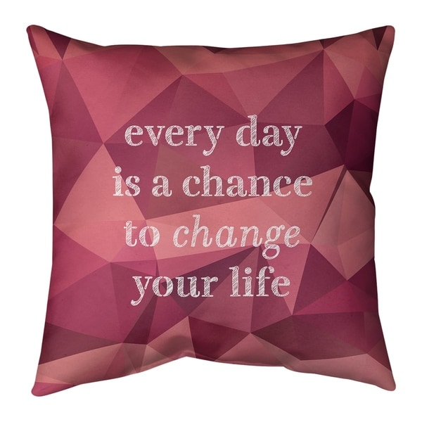 Quotes Faux Gemstone Change Your Life Quote Pillow (w/Rmv Insert)-Spun Poly