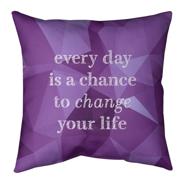 Quotes Faux Gemstone Change Your Life Quote Pillow (Indoor/Outdoor)
