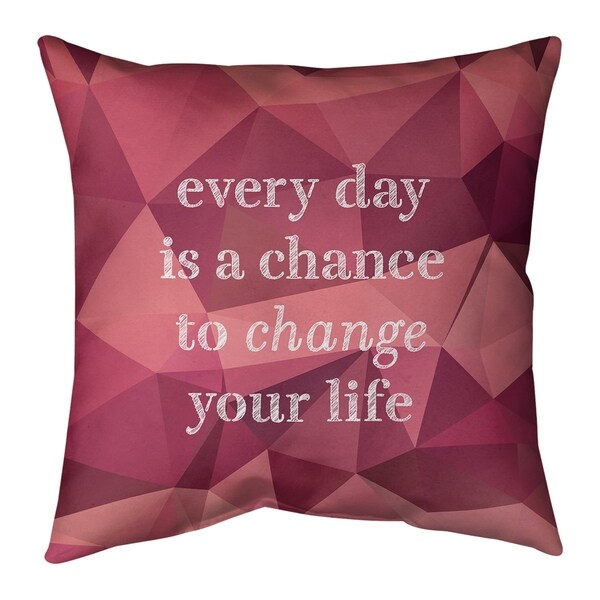 Quotes Faux Gemstone Change Your Life Quote Pillow-Cotton Twill