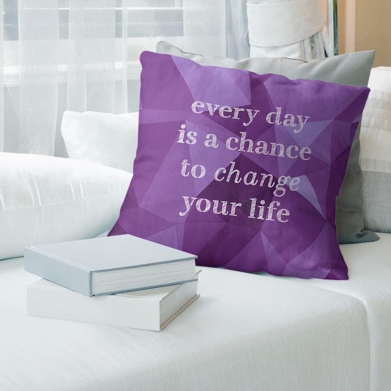 Quotes Faux Gemstone Change Your Life Quote Pillow-Faux Suede - Bed ...