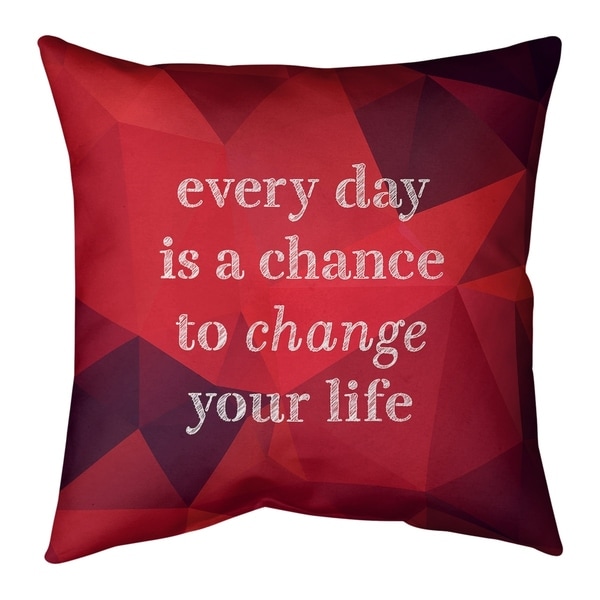 Quotes Faux Gemstone Change Your Life Quote Pillow-Cotton Twill