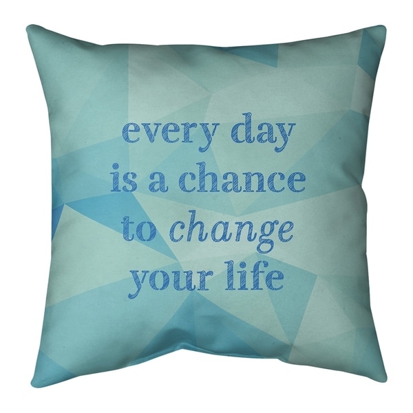 Quotes Faux Gemstone Change Your Life Quote Pillow-Spun Polyester