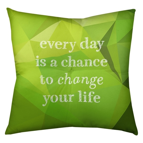 Quotes Faux Gemstone Change Your Life Quote Floor Pillow - Square Tufted